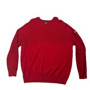 Nike Tiger Woods Sweater Mens XXL Red Wool Engineered Long Sleeve Crew Neck